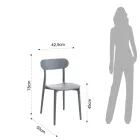 Sedia da Cucina in Polipropilene Bianco o Grigio Opaco 4 Pezzi - Milano Viadurini