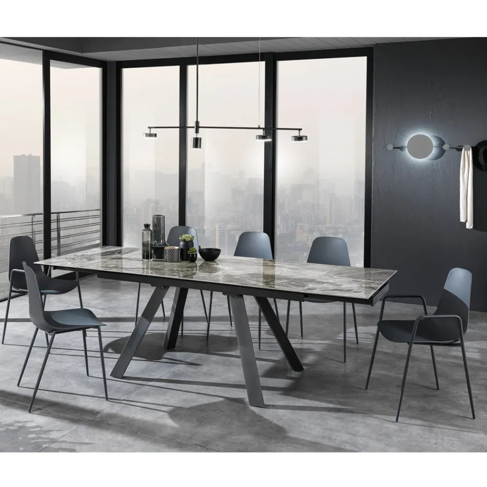 Sedia da Cucina in Polipropilene con Gambe in Acciaio 4 Pezzi - Pinga Viadurini