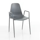 Sedia da Cucina in Polipropilene con Gambe in Acciaio 4 Pezzi - Pinga Viadurini