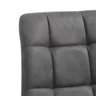 Sedia da Cucina in Tessuto con Gambe in Metallo Nero 4 Pezzi - Celeste Viadurini