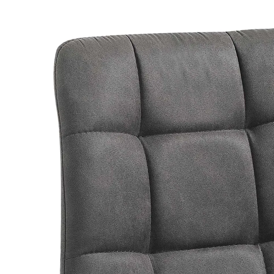 Sedia da Cucina in Tessuto con Gambe in Metallo Nero 4 Pezzi - Celeste Viadurini