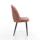 Sedia da Cucina in Tessuto Effetto Velluto e Metallo 4 Pezzi - Renetta Viadurini