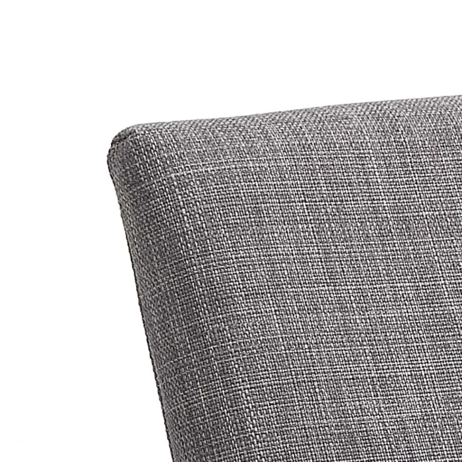 Sedia da Cucina in Tessuto Grigio con Base in Metallo 2 Pezzi - Persiana Viadurini