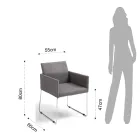 Sedia da Cucina in Tessuto Grigio con Base in Metallo 2 Pezzi - Persiana Viadurini