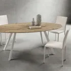 Sedia da Cucina Interamente Rivestita in Ecopelle Made in Italy, 2 Pezzi - Maria Viadurini