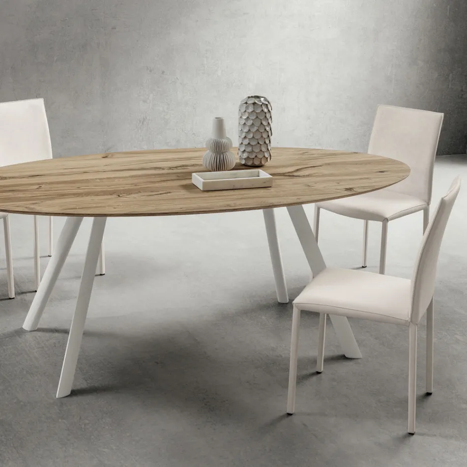 Sedia da Cucina Interamente Rivestita in Ecopelle Made in Italy, 2 Pezzi - Maria Viadurini