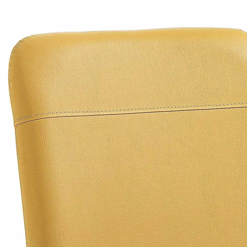 Sedia da Cucina o Soggiorno in Ecopelle Colorata e Metallo Design - Hermione Viadurini