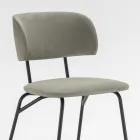 Sedia da Cucina Rivestita in Microfibra Made in Italy, 2 Pezzi - Rebecca Viadurini