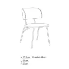 Sedia da Cucina Rivestita in Microfibra Made in Italy, 2 Pezzi - Rebecca Viadurini