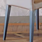 Sedia da Cucina Rivestita in Pelle con Struttura in Frassino Made in Italy - Sunny  Viadurini