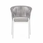 Sedia da Esterno con Braccioli in Alluminio Bianca e Grigia Homemotion - Rubio Viadurini