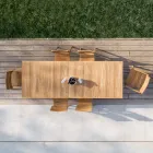 Sedia da Esterno con Braccioli in Legno Teak - Marie Viadurini