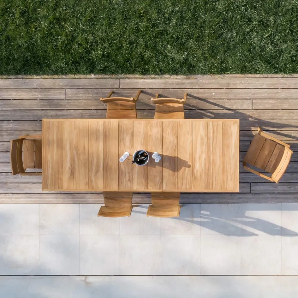 Sedia da Esterno con Braccioli in Legno Teak - Marie Viadurini