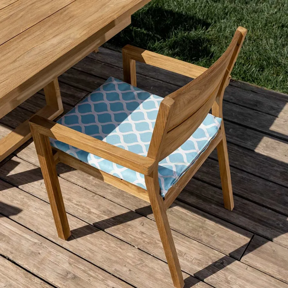 Sedia da Esterno con Braccioli in Legno Teak - Marie Viadurini