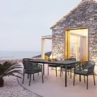 Sedia da Esterno Impilabile con Seduta in Tessuto, Homemotion 4 Pezzi - Aleandro Viadurini