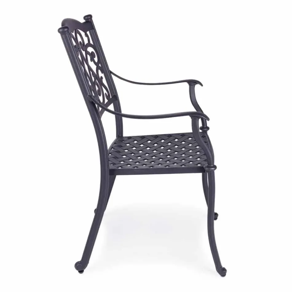 Sedia da Esterno Impilabile in Alluminio Bianco o Antracite, 4 Pezzi - Ode Viadurini