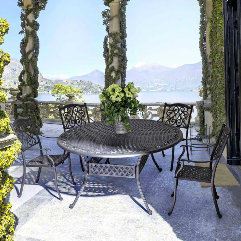 Sedia da Esterno Impilabile in Alluminio Bianco o Antracite, 4 Pezzi - Ode Viadurini