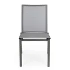 Sedia da Esterno Impilabile in Alluminio e Textilene, Homemotion 4 Pezzi - Serge Viadurini