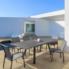 Sedia da Esterno Impilabile in Alluminio e Textilene, Homemotion 4 Pezzi - Serge Viadurini