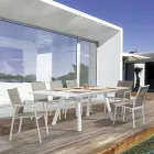 Sedia da Esterno Impilabile in Alluminio e Textilene, Homemotion 4 Pezzi - Serge Viadurini