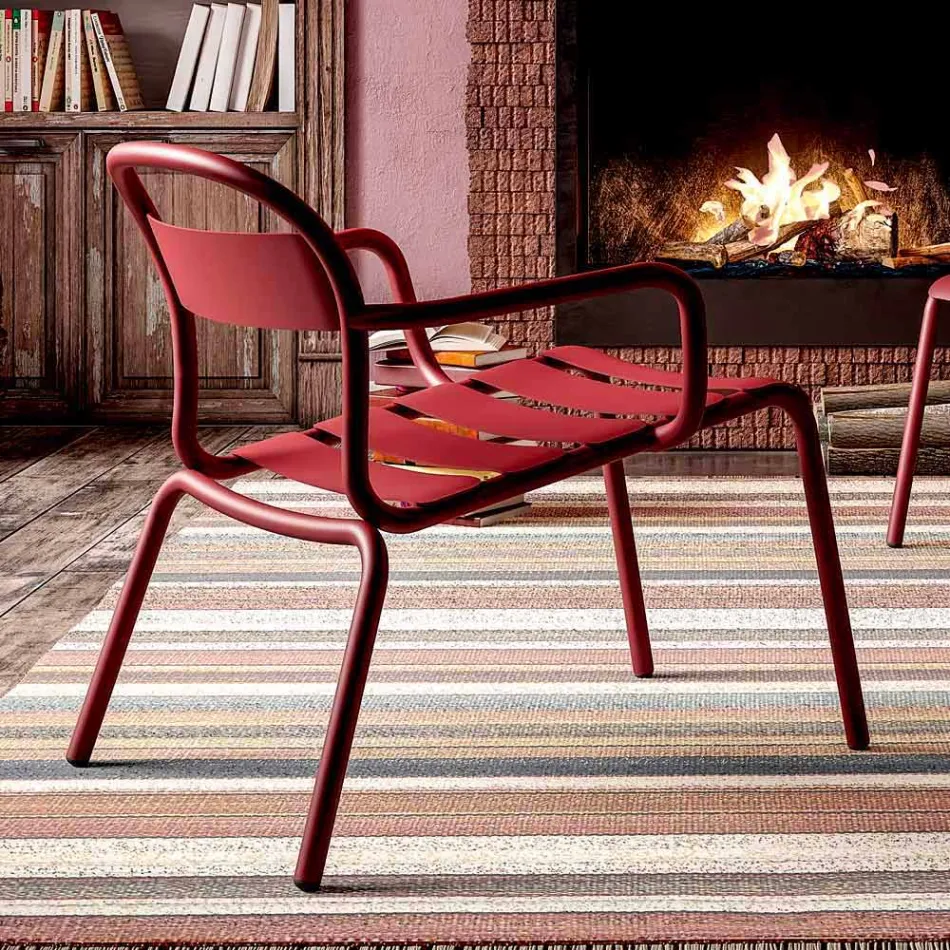 Sedia da Esterno Impilabile in Alluminio Made in Italy, 2 Pezzi - Shyla Viadurini