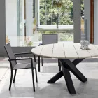 Sedia da Esterno Impilabile in Alluminio Verniciato, Homemotion, 4 Pezzi - Vicki Viadurini