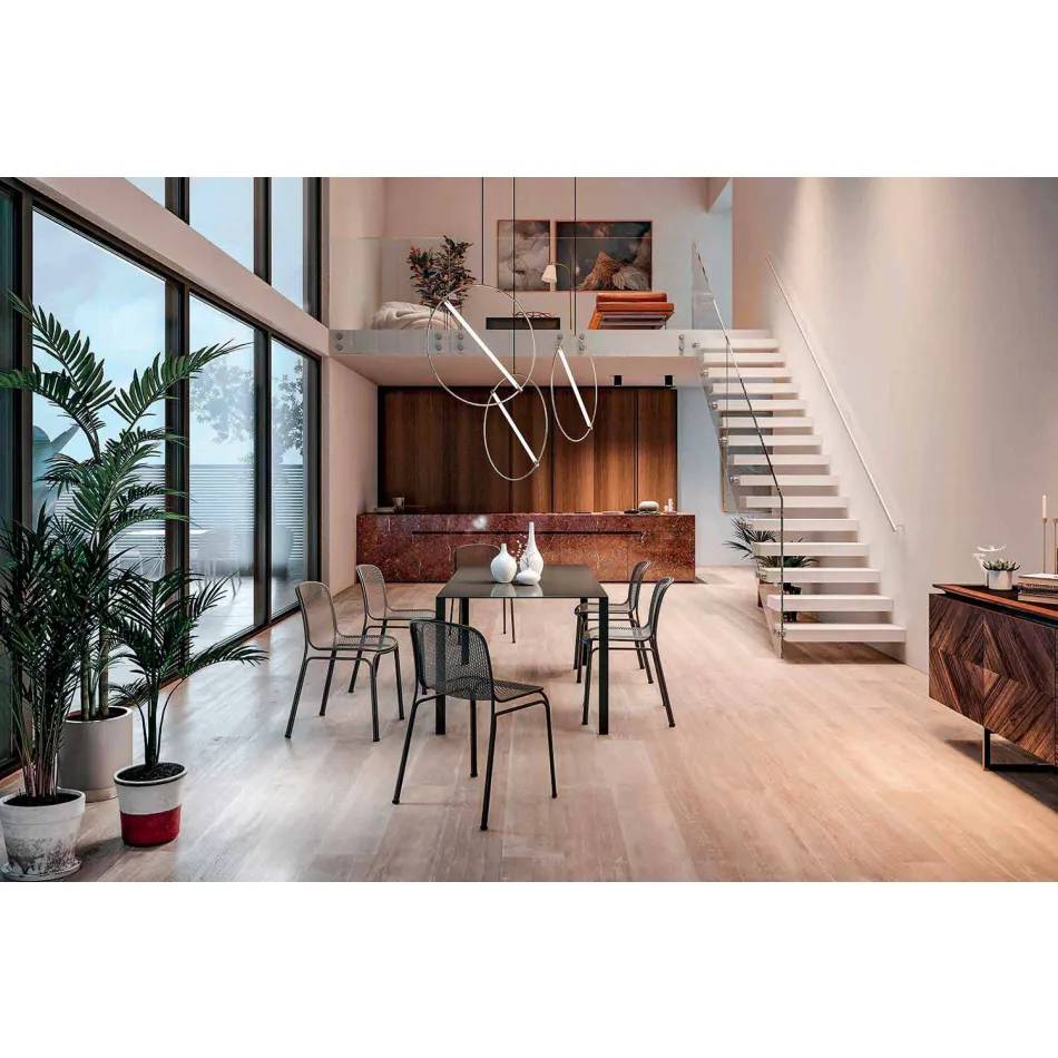 Sedia da Esterno Impilabile in Metallo Made in Italy, 4 Pezzi - Prunella Viadurini