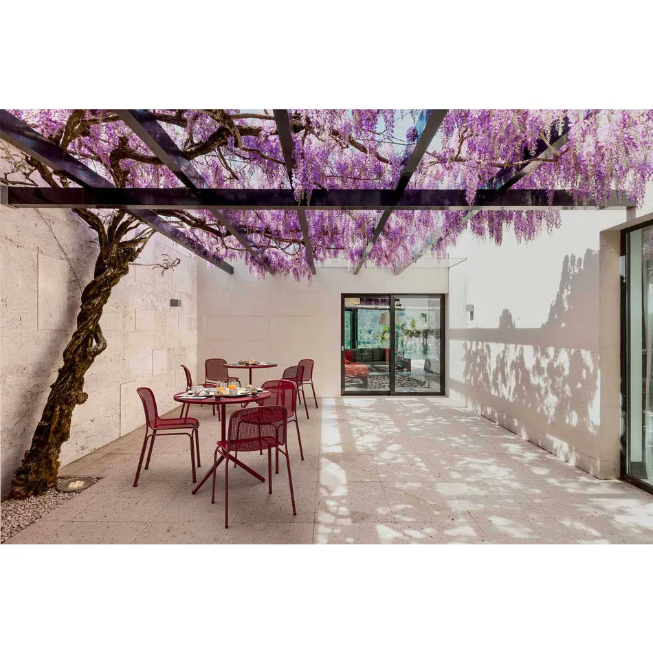 Sedia da Esterno Impilabile in Metallo Made in Italy, 4 Pezzi - Prunella Viadurini