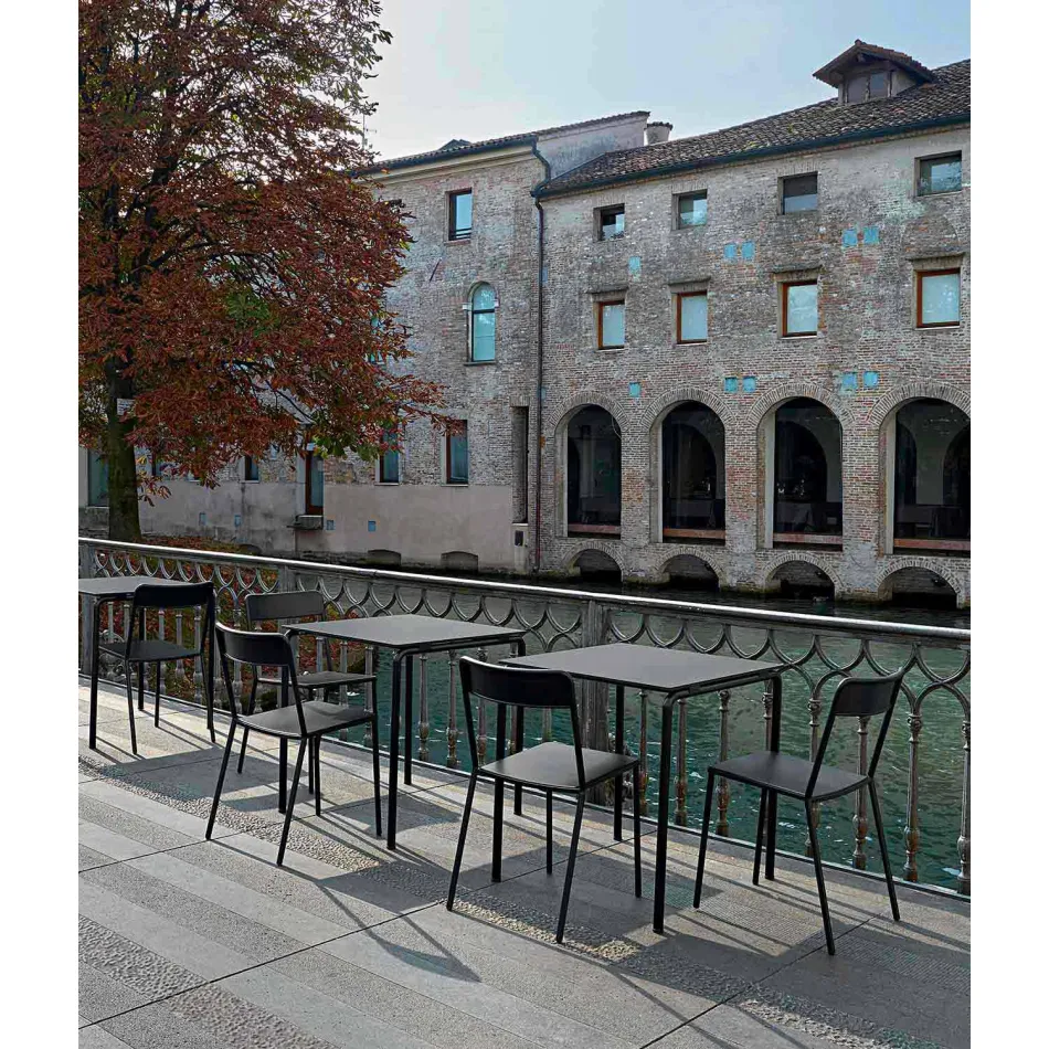 Sedia da Esterno Impilabile in Metallo Made in Italy, 4 Pezzi - Xylia Viadurini