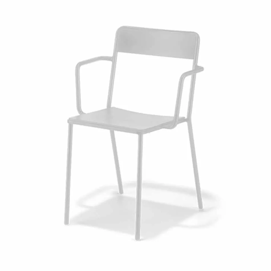 Sedia da Esterno Impilabile in Metallo Made in Italy, 4 Pezzi - Xylia Viadurini