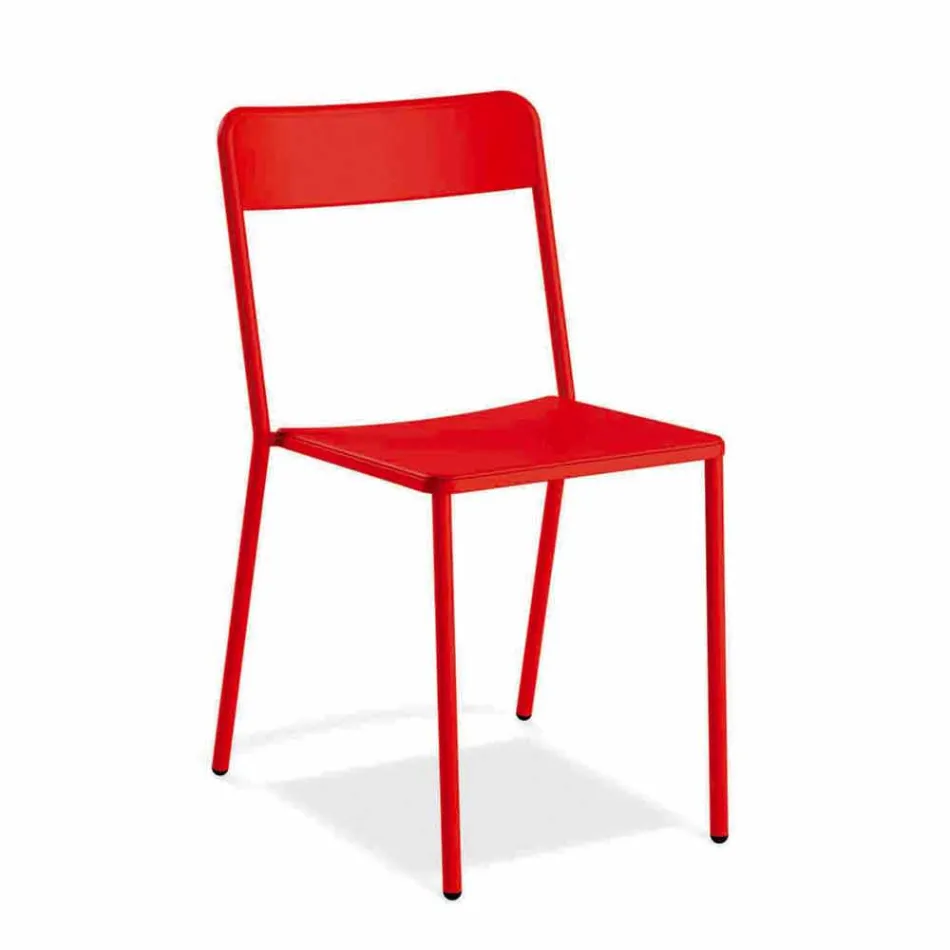 Sedia da Esterno Impilabile in Metallo Made in Italy, 4 Pezzi - Xylia Viadurini