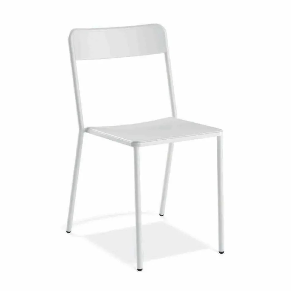 Sedia da Esterno Impilabile in Metallo Made in Italy, 4 Pezzi - Xylia Viadurini