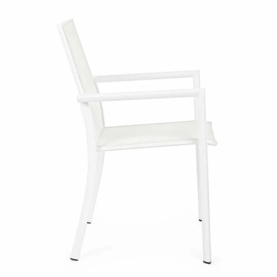 Sedia da Esterno in Alluminio con Braccioli di Design Homemotion - Casper Viadurini