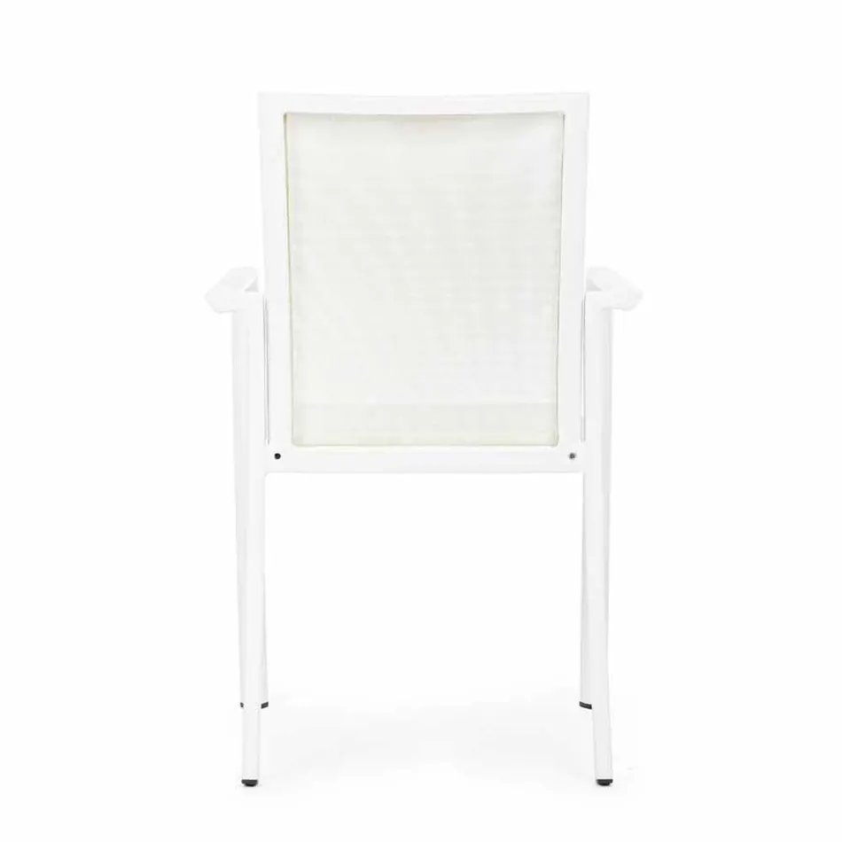 Sedia da Esterno in Alluminio con Braccioli di Design Homemotion - Casper Viadurini