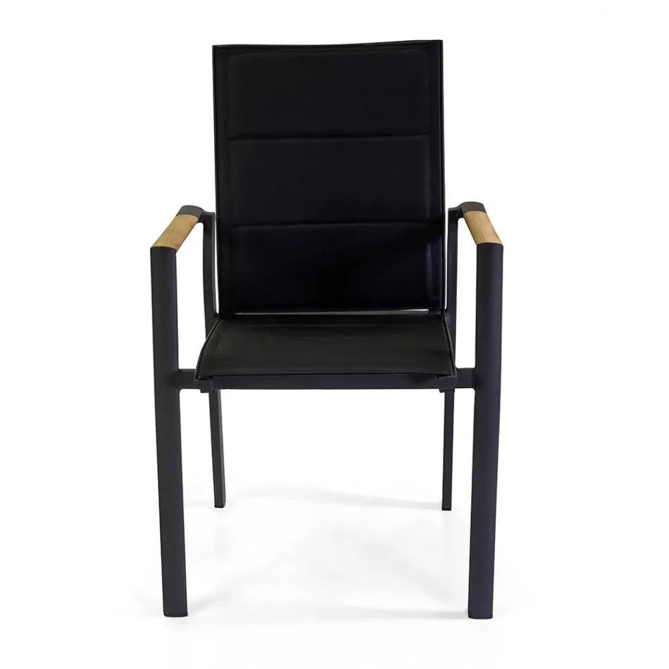 Sedia da Esterno in Alluminio con Textilene a Doppio Strato - Escursione Viadurini