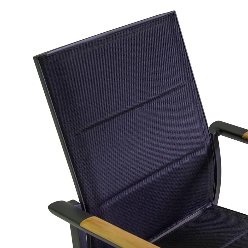 Sedia da Esterno in Alluminio con Textilene a Doppio Strato - Escursione Viadurini