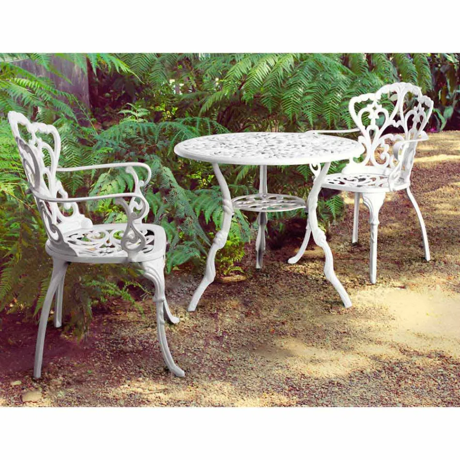 Sedia da Esterno in Alluminio Verniciato in Finitura Opaca, 2 Pezzi - Casiro Viadurini