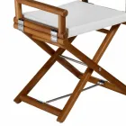 Sedia da Esterno in Legno Naturale o Nero e Tessuto Design Richiudibile - Suzana Viadurini