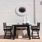 Sedia da Esterno in Legno Naturale o Nero e Tessuto Design Richiudibile - Suzana Viadurini