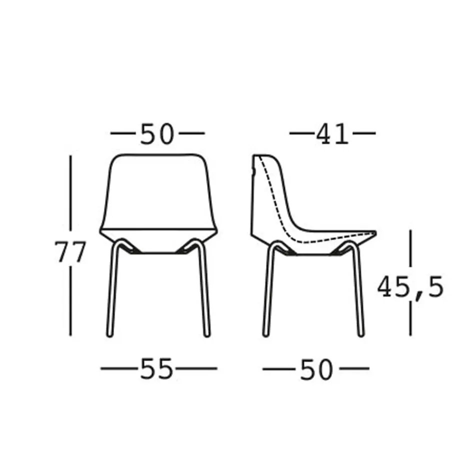 Sedia da Esterno in Polietilene e Alluminio Made in Italy 2 Pezzi - Rizia Viadurini