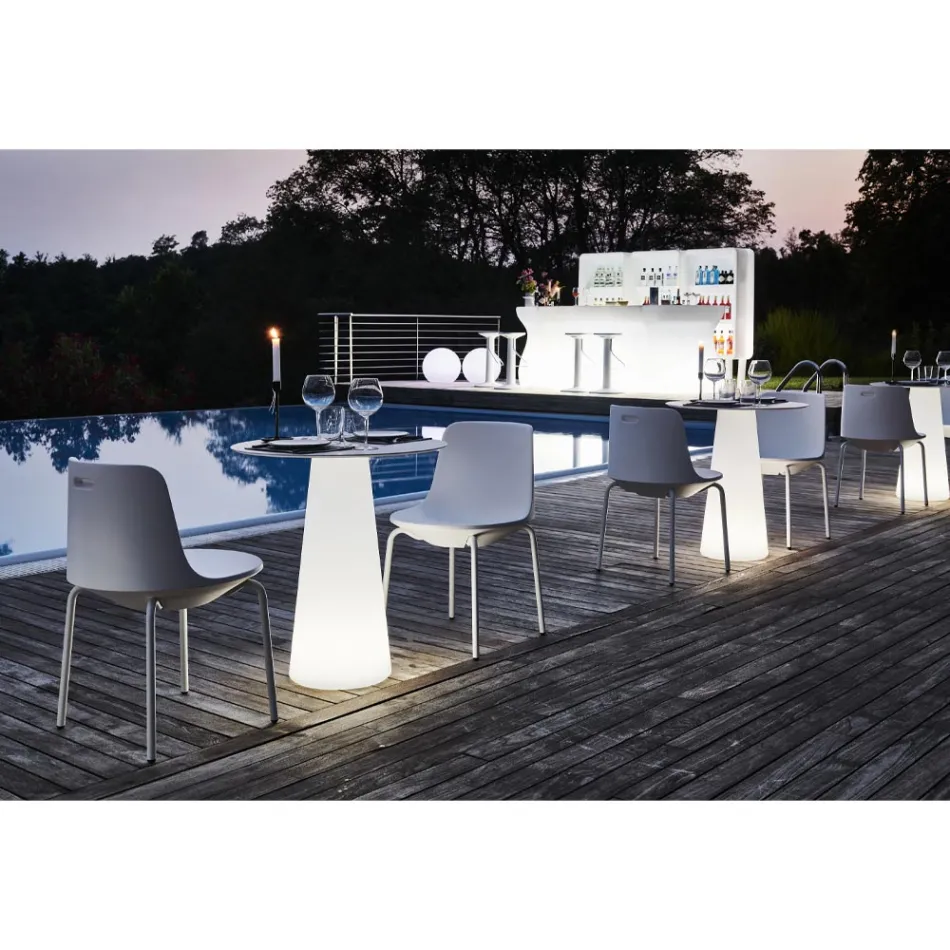 Sedia da Esterno in Polietilene e Alluminio Made in Italy 2 Pezzi - Rizia Viadurini