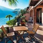 Sedia da Esterno Pieghevole in Legno di Acacia, 2 Pezzi - Grima Viadurini