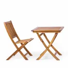 Sedia da Esterno Pieghevole in Legno di Acacia, 2 Pezzi - Grima Viadurini