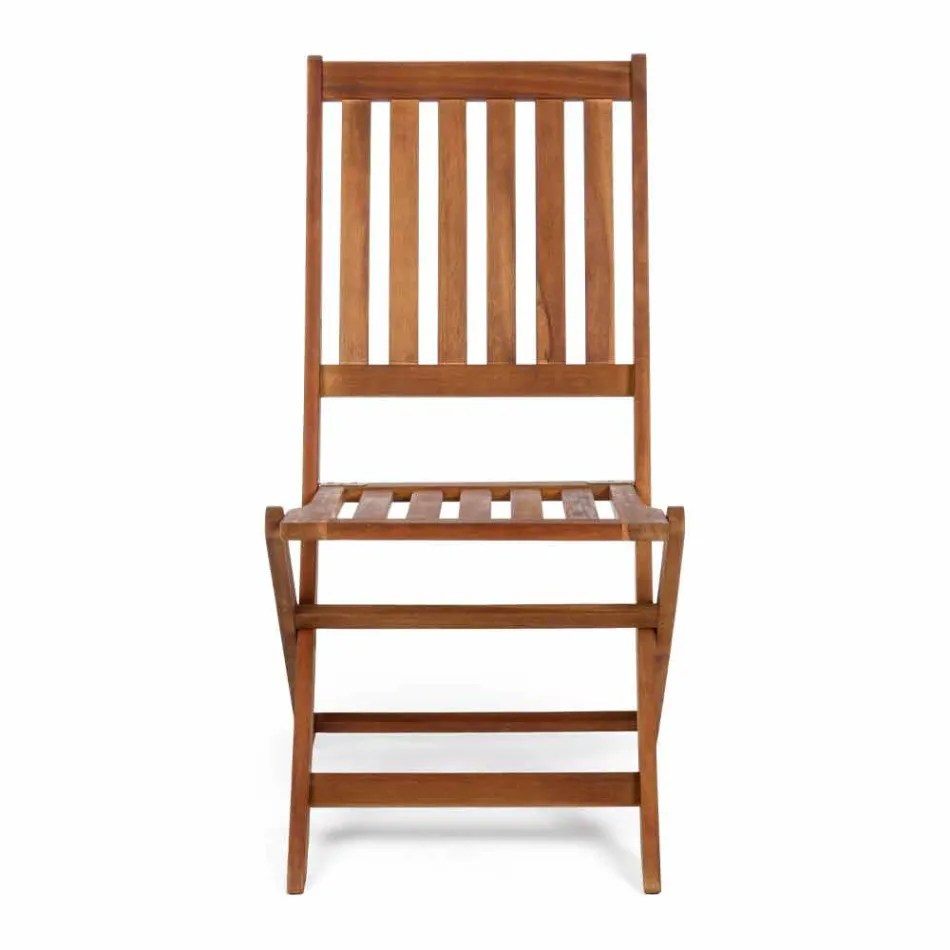 Sedia da Esterno Pieghevole in Legno di Acacia, 2 Pezzi - Grima Viadurini