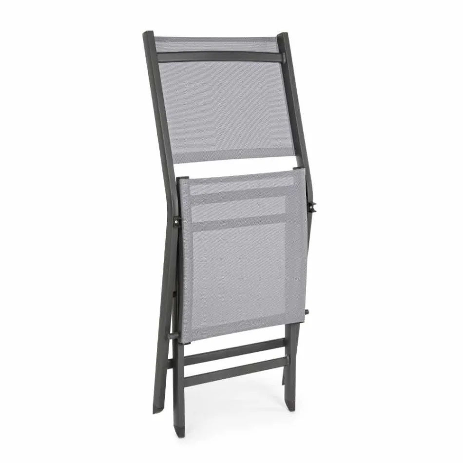 Sedia da Esterno Pieghevole in Textilene e Alluminio, 4 Pezzi - Holly Viadurini