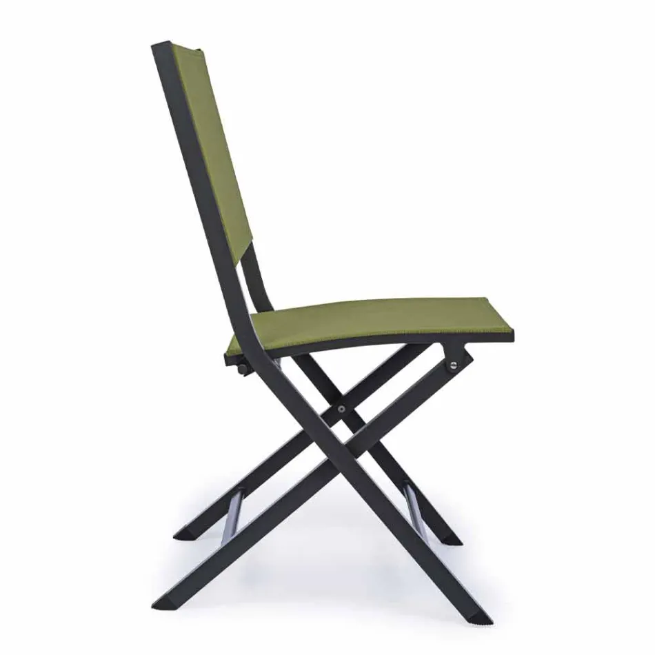 Sedia da Esterno Pieghevole in Textilene e Alluminio, 4 Pezzi - Holly Viadurini