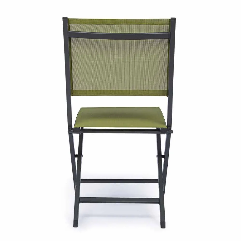 Sedia da Esterno Pieghevole in Textilene e Alluminio, 4 Pezzi - Holly Viadurini
