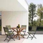 Sedia da Esterno Pieghevole in Textilene e Alluminio, 4 Pezzi - Holly Viadurini