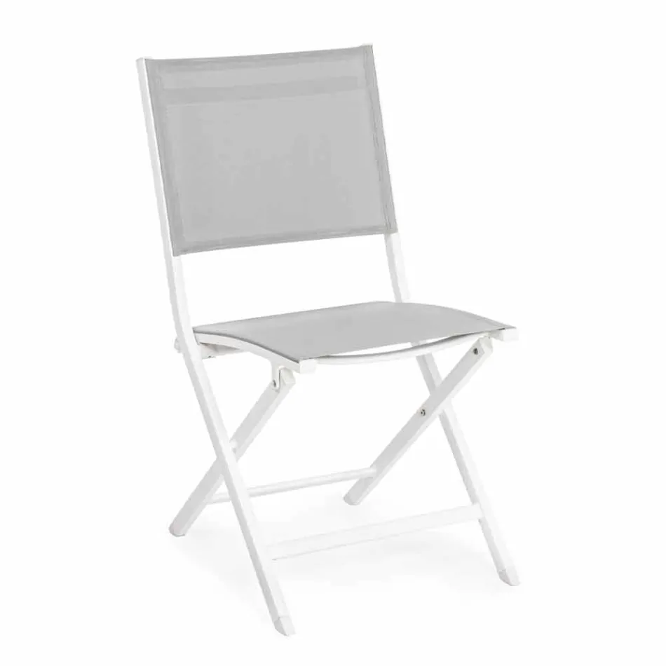 Sedia da Esterno Pieghevole in Textilene e Alluminio, 4 Pezzi - Holly Viadurini