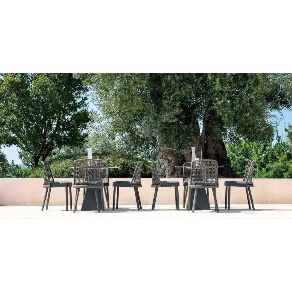 Sedia da esterno Varaschin Emma di design in tessuto e alluminio Viadurini